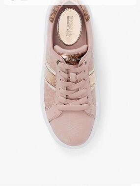 Micheal kors Romey platform sneakers pink Rose gold Logo women’s size 7
